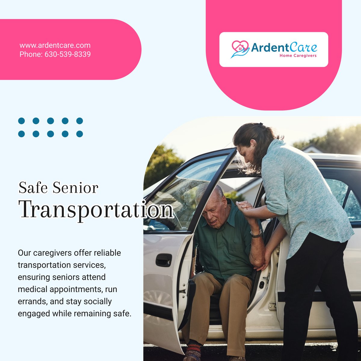 ardent_care's tweet photo. Safe and reliable transportation for seniors! Let us help your loved one stay active and independent. 

#HomeCare #BloomingdaleIL #SeniorTransport https://t.co/NnMBzmDLz0
