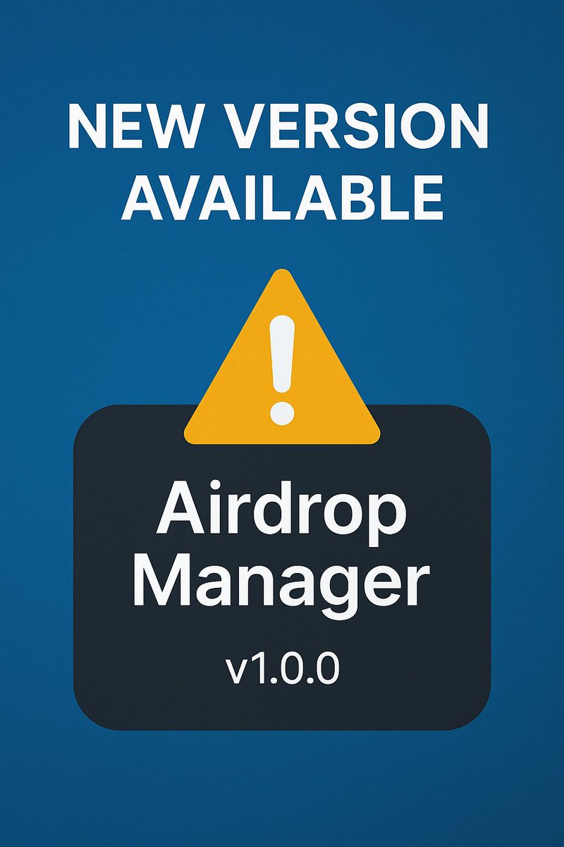 _airdmanager's tweet photo. π¨ Airdrop Manager v1.0.0 is now LIVE!
Make sure to check the top of your current version for the update message and instructions π
Stay organized. Farm smarter. π§ πΈ
#airdrop #crypto #airdropsmanager https://t.co/lj5uJROp79