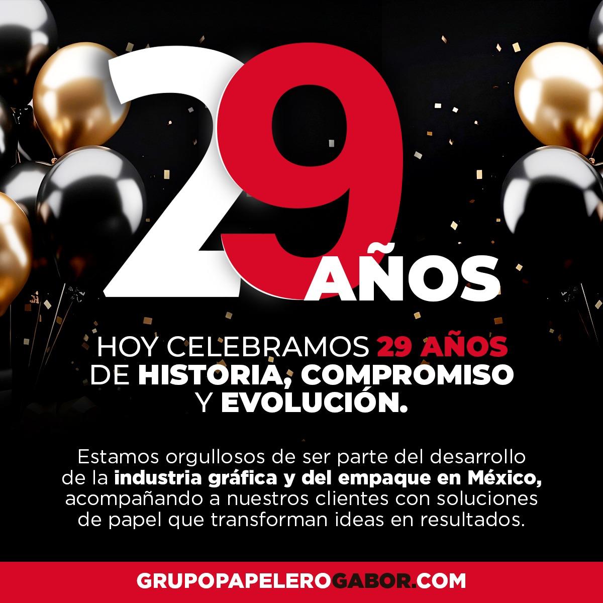 ¡Felicitamos a Grupo Papelero Gabor por 29 años de historia, compromiso y evolución!
Aliado Estratégico de la CANIEM y pilar de la industria gráfica, del empaque y el papel en México.
¡Enhorabuena!

#GrupoGabor29Años #AliadosCANIEM #OrgulloMexicano #ImpulsoGráfico #SomosCultura