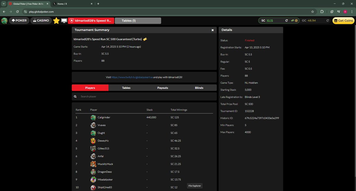 DennisCurrie10's tweet photo. Turned a won ticket into a victory in the Speed Run, including the streamer bounty on @official_glp for 120SC! LFG #maximumROI https://t.co/28q64A2riR
