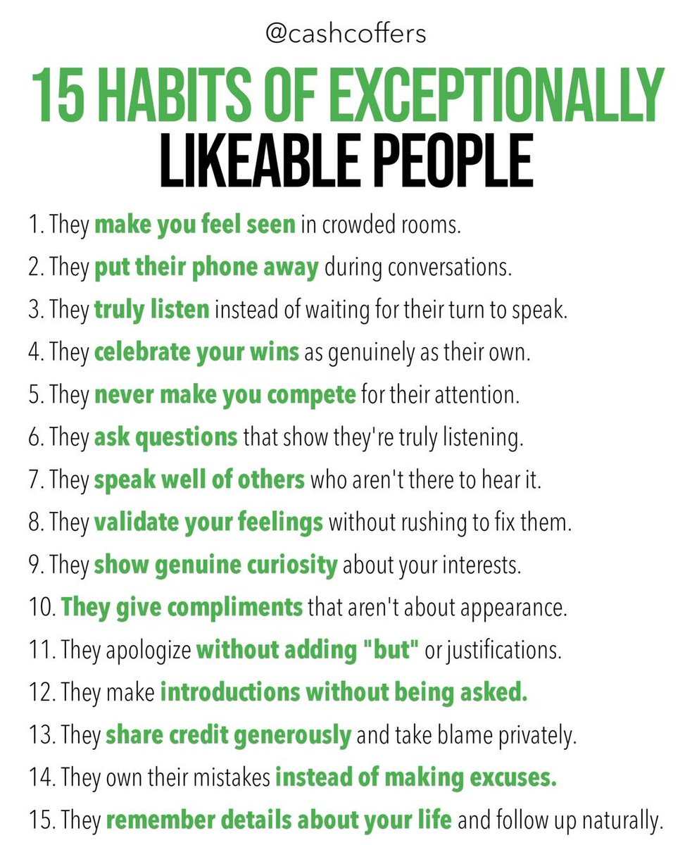 15 Habits Of Exceptionally Likeable People :