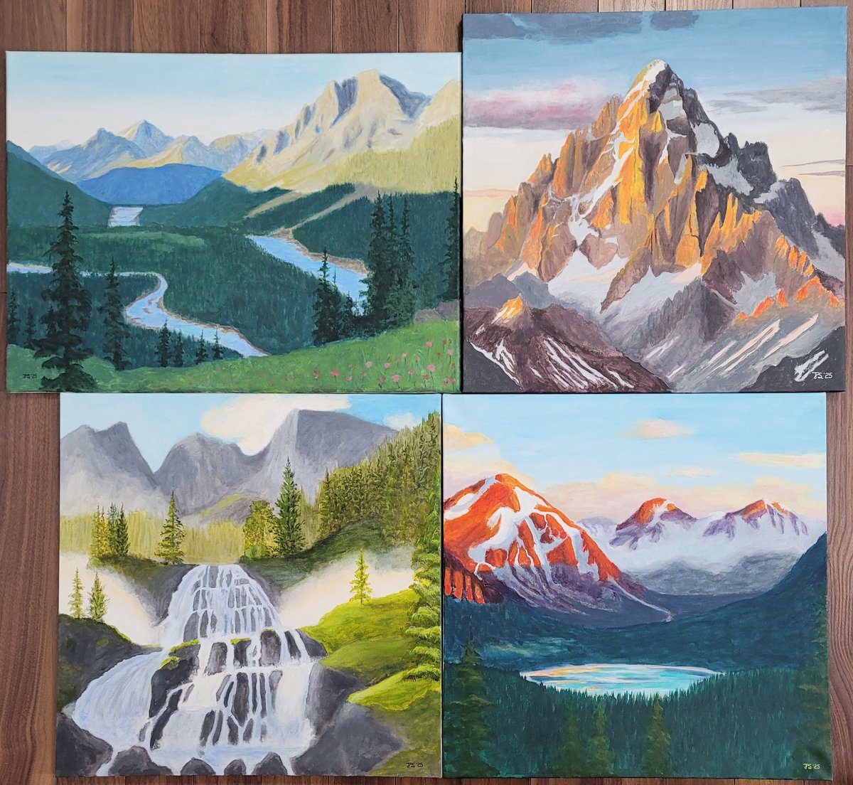FIFTB's tweet photo. Just finished these #mountainscape #originalart #acrylicpainting #natureinspiredart #mountainart #emotionallandscapes 
available for purchase soon at:
https://t.co/Q59Ss5DqY3 https://t.co/Z2gKlDxfWz