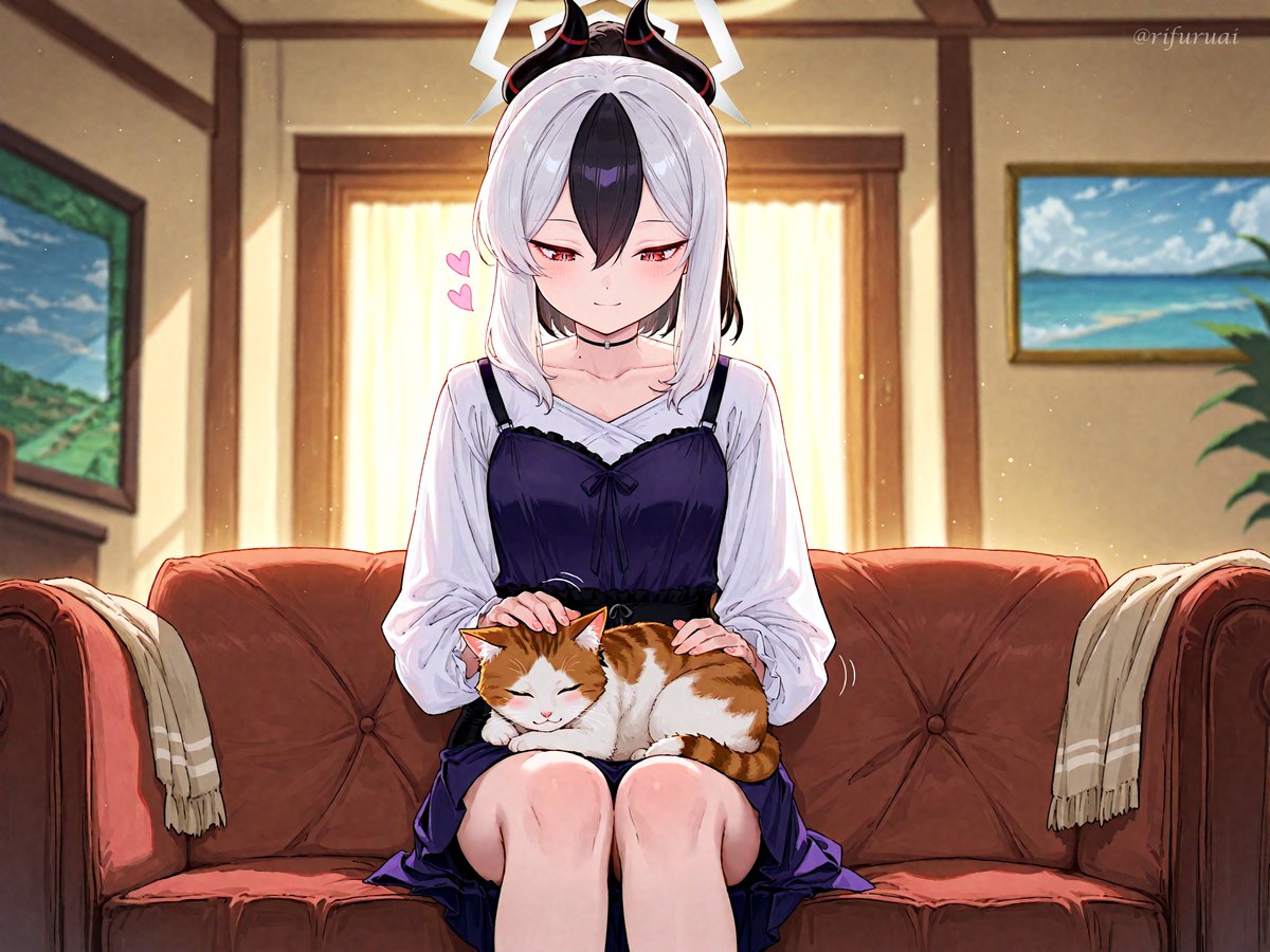rifuruai's tweet photo. Kayoko is so precious! 🐈

#ブルアカ　#BlueArchive　#AIイラスト　#AIart https://t.co/gT9ZQyMWsZ