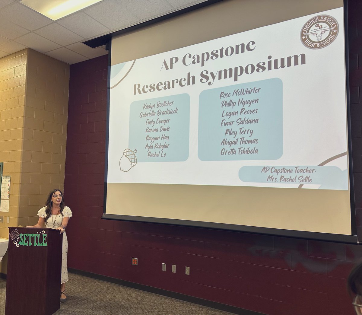 pinkpatterson's tweet photo. Wow…these AP Capstone presentations were 🔥tonight at the symposium! Well done Longhorns and @GRHS_MrsSettle …these scholars are READY for next week! @grhsculinary did an amazing job catering too! #WeAreGR https://t.co/sKoPZeG9Xf
