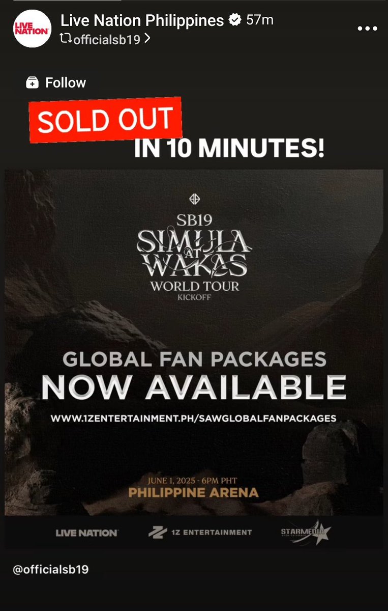 SB19MemeVice's tweet photo. Sold out in 10 minutes https://t.co/2X30vDWxrR