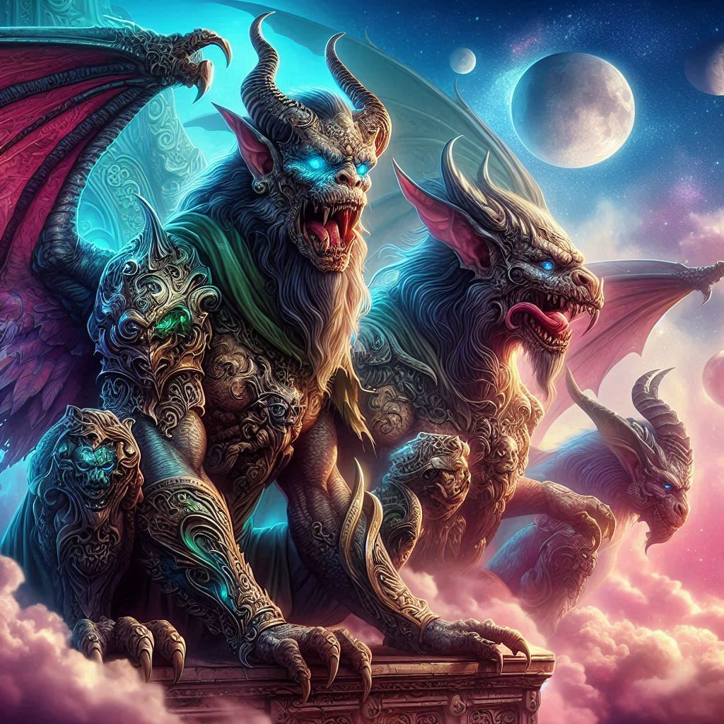 ChronsExplained's tweet photo. "Unleashing the fierce guardians of fantasy realms 🐉✨ Where realism meets imagination—these gargoyles are anything but ordinary. Which one is your favorite protector? #FantasyArt #DigitalMasterpiece #GargoyleGuardians #MysticalVibes #legends #mythology #chroniclesexplained https://t.co/SHM0FVEA6p