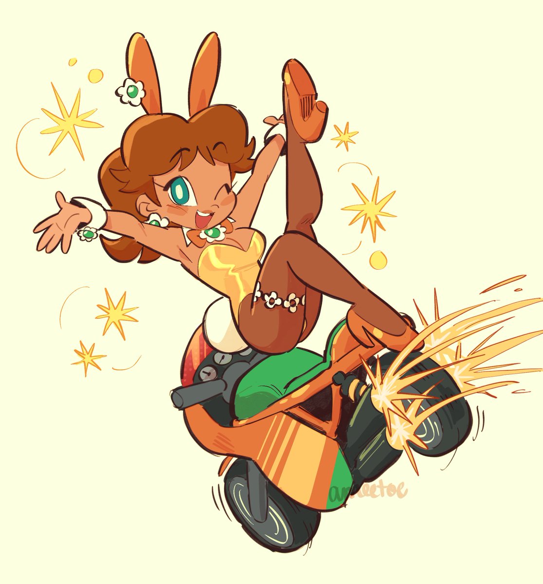 they should make a bunny suit outfit for daisy in mario kart world…… just saying……..