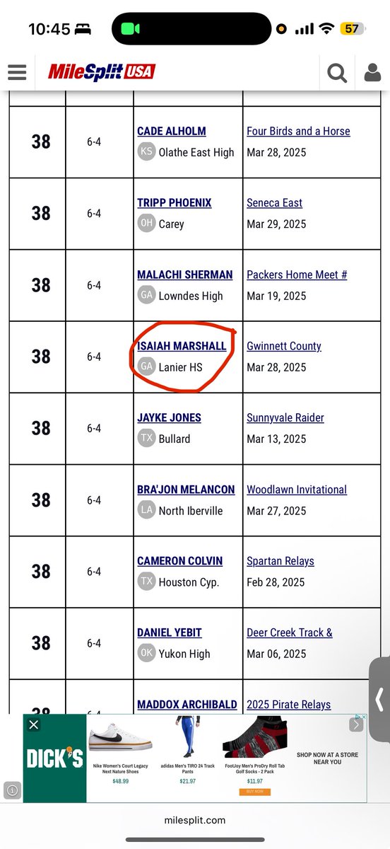 Grateful to be noticed as not only a top 10 athlete in GA but a top 75 athlete in the USA <a href="/LanierRecruits/">#RecruitLanier</a> <a href="/LanierFootball/">Lanier Football</a> <a href="/TrackHs/">Lanier HS Track and Field</a> <a href="/coachkeels4/">Coach Keels</a> <a href="/coachmartin10/">Miles Martin</a> <a href="/Nxt_Gen_Academy/">NextGen Academy</a>