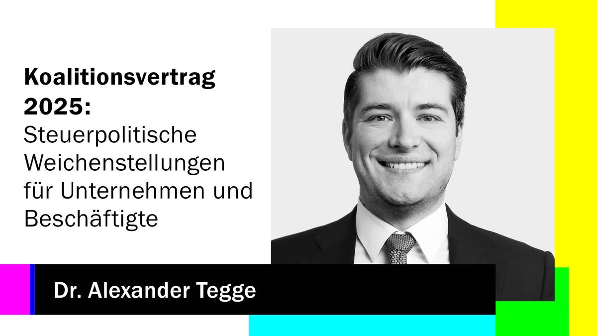 📢 Der #Koalitionsvertrag 2025 bringt bedeutende steuerpolitische Veränderungen mit sich. 
Unser Experte analysiert die geplanten Maßnahmen, darunter die schrittweise Senkung des  Körperschaftsteuersatzes und steuerliche Entlastungen für Arbeitnehmer.​
👉skwschwarz.de/news/koalition…