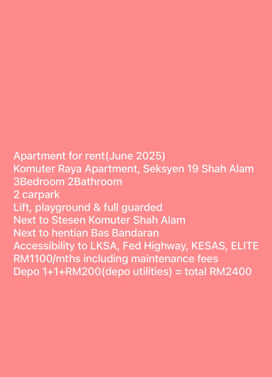 danielkhardee's tweet photo. Hi, sesiapa yg mencari rumah sewa area seksyen 19 shah alam, boleh la roger saya ye. Easy access to public transport https://t.co/97IcEgoETc