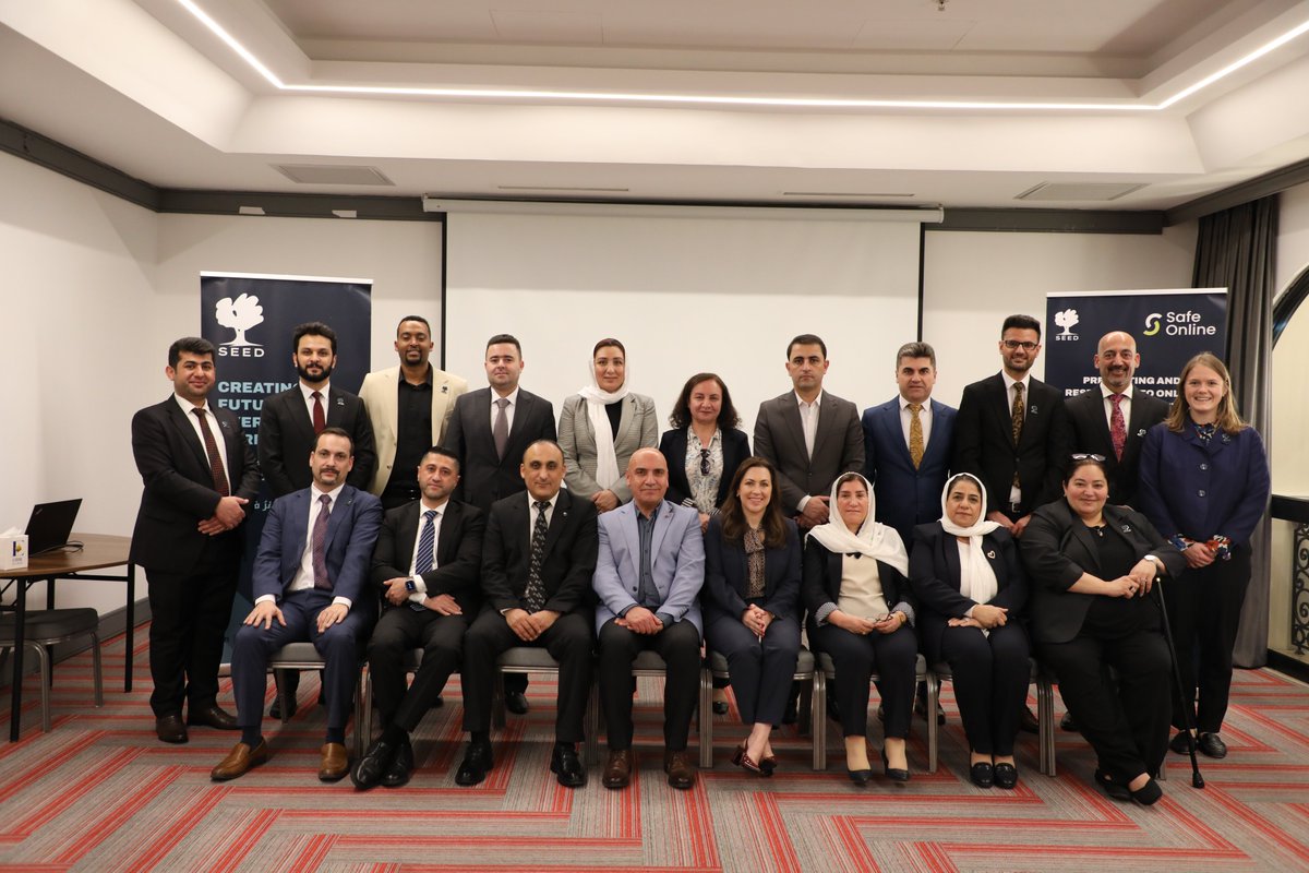 SEEDKurdistan's tweet image. Recently, we launched our #SafeOnline program, uniting 🔑 officials to tackle #OCSEA. 

“We've made progress protecting #children from traditional harms, but the digital world is a new battlefield. We must unite to protect them," emphasized SEED President, Sherri Kraham Talabany.
