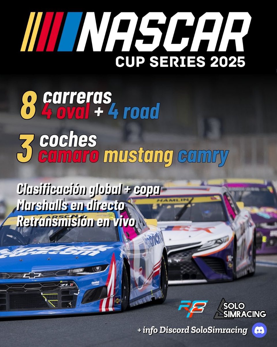 🚨NUEVO CAMPEONATO🚨
Como ya sabéis en Solosr no paramos nunca, y mientras unos corrían la Porsche otros se preocupaban de que la fiesta no pare!!
Nascar oval + road, campeonato regular + playoffs, normativa Nascar completa, lucky dog, stage y mucho mas
Te lo vas a perder??