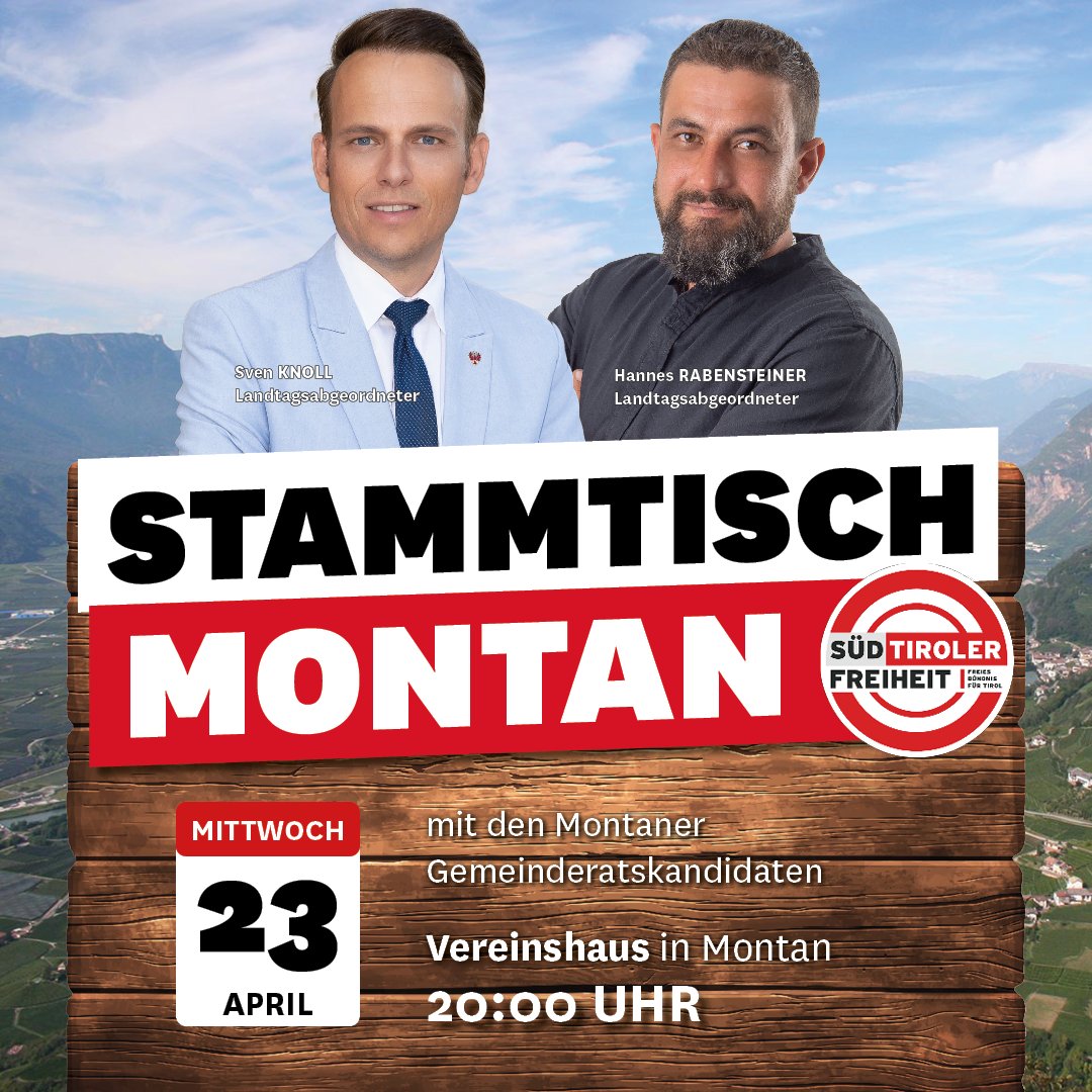 tirolerfreiheit's tweet photo. 🙌 Wir kommen nach #Montan! Komm auch Du vorbei, wir freuen uns auf Dich! https://t.co/he8MjAoQDd