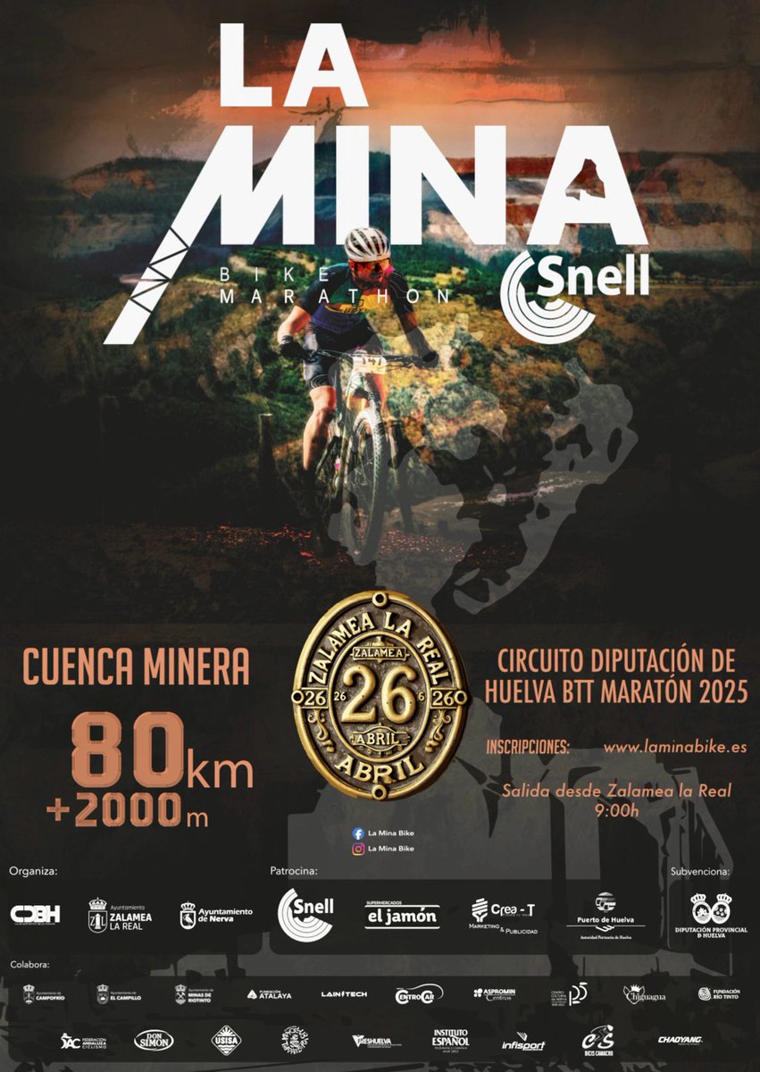 📰🚵‍♀️🚵‍♂️La prueba 'La Mina Bike Marathon' del sábado 26 de abril en Zalamea la Real será la encargada de retomar un emocionante #CircuitoDiputaciónHuelvaBTTMaraton También puntuará para el #RankingAndaluzXCM
▶️andaluciaciclismo.com/index.php/es/s…