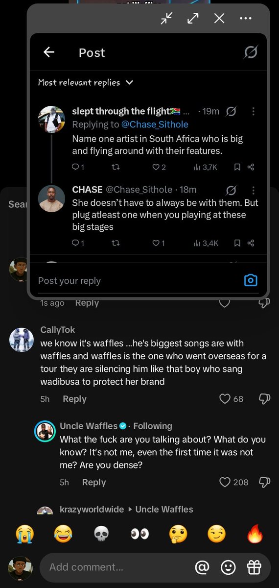 DeepMeeSoul_SA's tweet photo. @Chase_Sithole Not me seeing PC video and waffle in the comments😂😂 https://t.co/Q1waoUQlMA