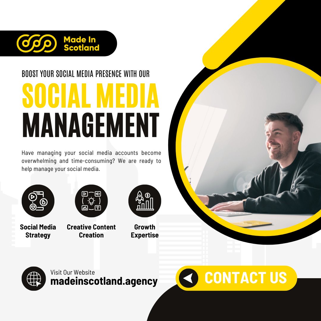 MadeinScotland_'s tweet photo. Struggling to keep up with your social media?

Take the pressure off with our Social Media Management services!

From strategy and creative content to real growth
✅ Social Media Strategy
✅ Creative Content Creation
✅ Growth Expertise

https://t.co/b36WSs3E7p https://t.co/9bhjSw4fxi