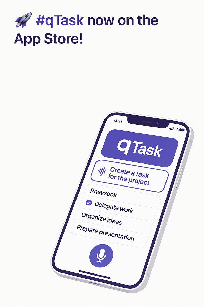 qtaskio's tweet image. 🚀 After months of hard work, #qTask is finally on the App Store! Control tasks with voice through AI — just say a phrase and it's done! Create, organize and delegate instantly. With a free monthly usage limit that renews automatically, you can enjoy core features at no cost!