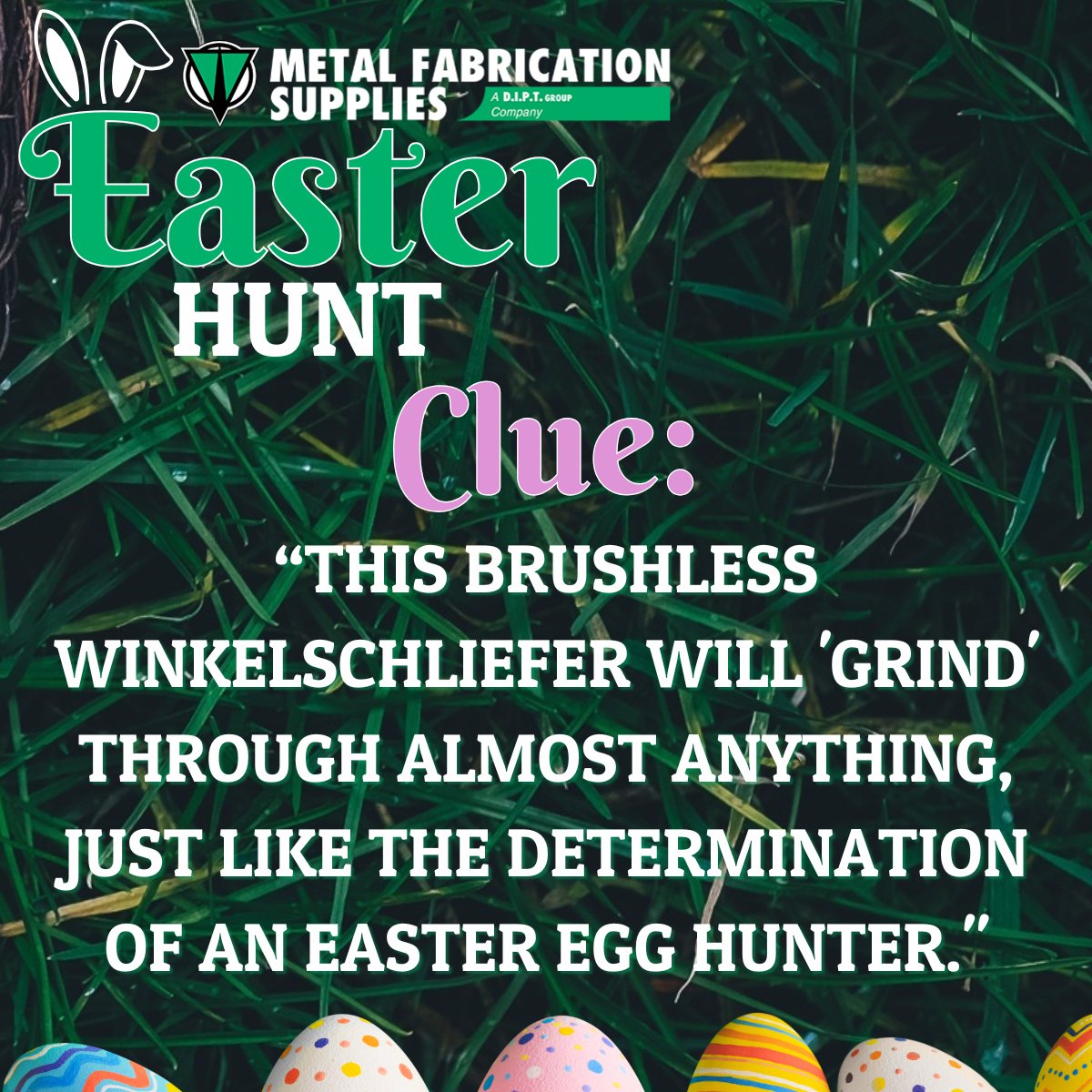 The second egg has been hidden! 👀

Clue: "This brushless winkelschliefer will 'grind' through almost anything, just like the determination of an Easter egg hunter."

Good luck and happy hunting!

metalfabsupplies.co.uk/competition/

#competition #giveaway #easter