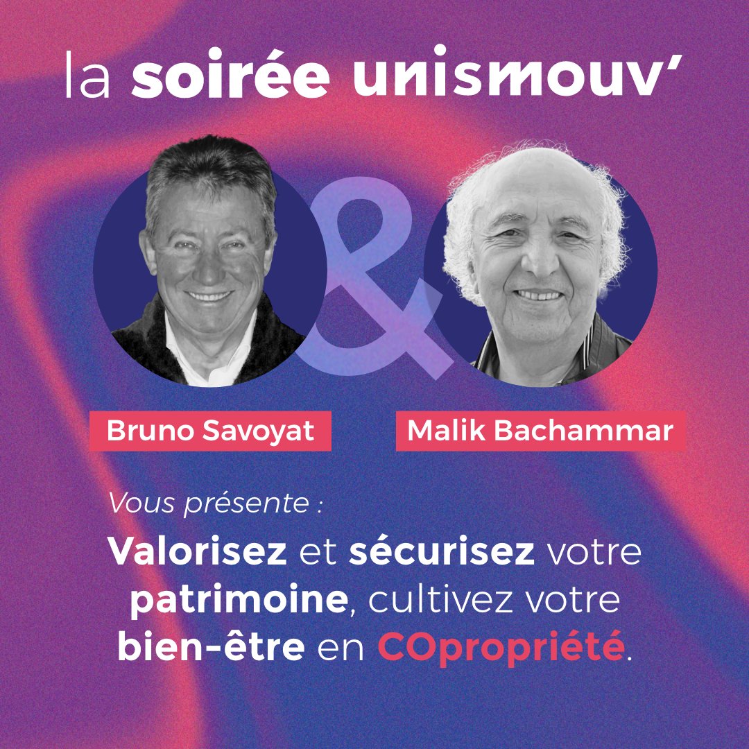 🌙 Soirée UNISMOUV' : "Valorisez et sécurisez votre patrimoine, cultivez votre bien-être en COpropriété"

🗓️ 29 avril 2025
🕕 à partir de 18h15
📍 Couvent des Jacobins, Rennes

➡️ salon-unismouv.fr/programme?utm_…
Entrée libre – sans inscription préalable
<a href="/unis_immo/">UNIS</a> <a href="/UnisBretagne/">Unis Bretagne</a>
