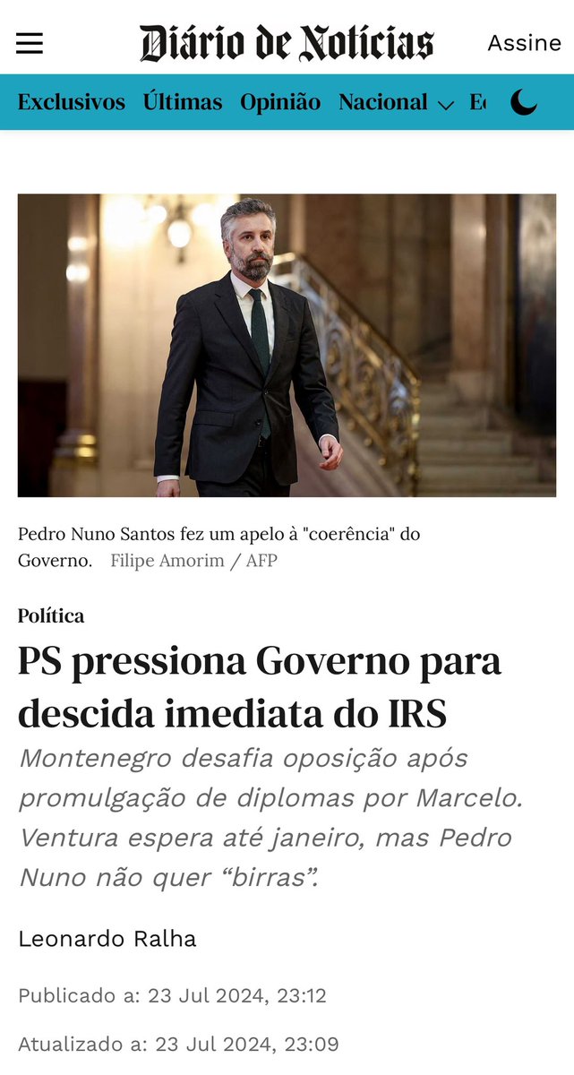 PNS continua a usar a falta de literacia financeira dos portugueses para os enganar e manipular… PNS está a passar um atestado de ignorância aos portugueses… isto não é política 

Relembro que foi o PS que pressionou o governo a fazer o ajuste do IRS ainda em 2024…