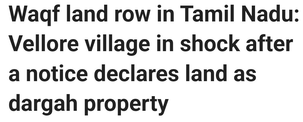 BREAKING: TN Govt passed a resolution against new WAQF Law 2025 in state assembly. Emboldened WAQF board sends notice to villagers in Vellore claiming their land. Notice says sign a formal agreement and pay rent to the Dargah management or else WAQF will takeover land.