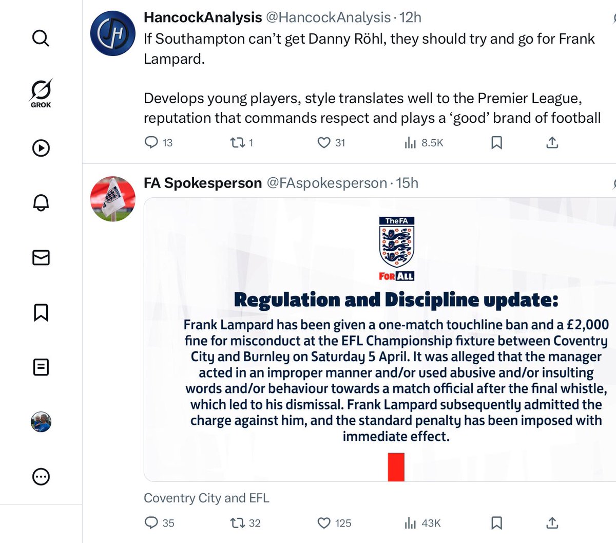 Chopski's tweet photo. @HancockAnalysis My X feed.  😂 https://t.co/U1QIEY2KRd