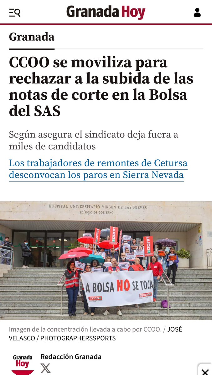 joancmarch's tweet photo. ❌Terrible la subida de #NotasdeCorte en la Bolsa del #SAS
Perjudicados han sido:
➡️ El 93% del personal #AuxiliarAdministrativo FUERA de la BOLSA con un ⬆️ de la nota de corte del 51% en el listado libre y del 33.6% en de persona con discapacidad
🔴https://t.co/ujpHSVT5gT https://t.co/wbW4R0GXS8
