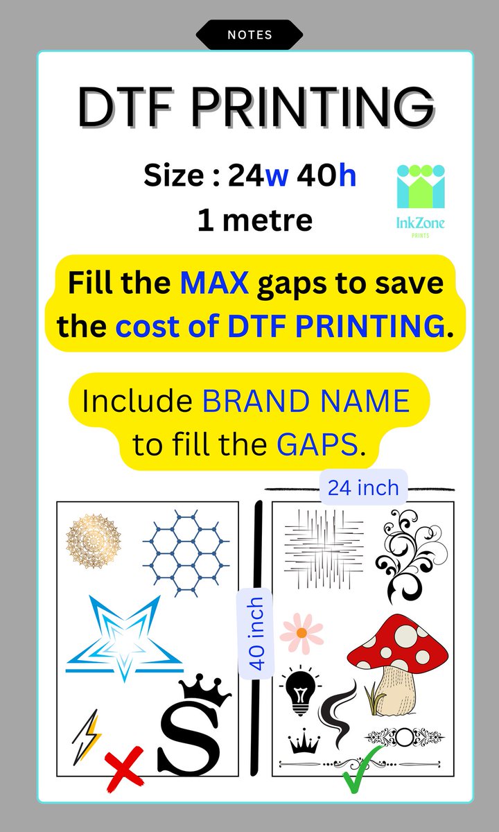 InkZonePrints's tweet photo. DTF PRINTING 💡 TO SAVE YOUR COST.

#inkzoneprints #dtfprinting https://t.co/hQ3GMLWf2e