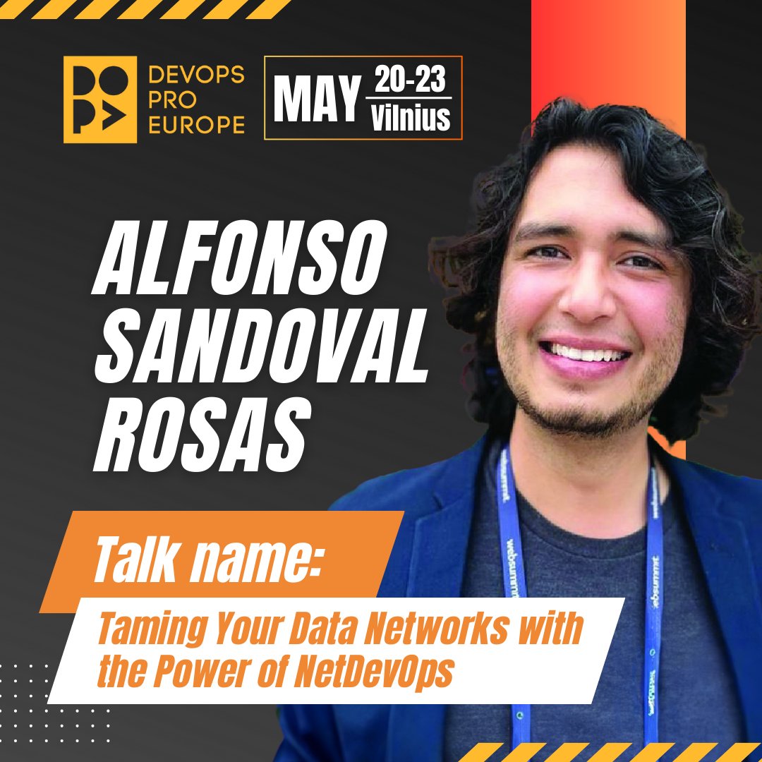 Unlock your data networks with Alfonso Sandoval Rosas at DevOps Pro Europe 2025! 🌐🚀

Explore NetDevOps, network automation &amp; DevOps convergence. 🔧⚙️📡

🎟️Tickets and more: devopspro.lt