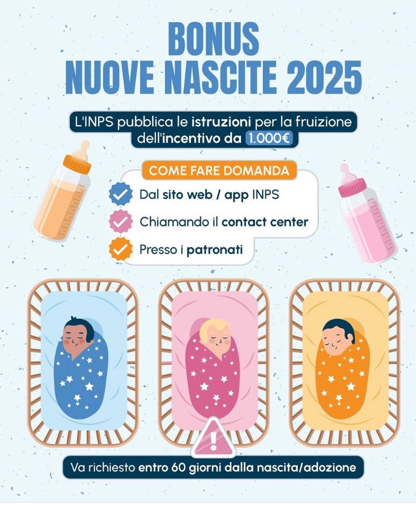 FenapiPesarovsm's tweet image. Caf e Patronato Fenapi Pesaro Villa San Martino
Hai avuto un figlio\a nel 2025?BONUS NASCITA 

Prenota il tuo Appuntamento
3475217726 - 0721624025
fenapipesarovillasanmartino@gmail.com

#fenapi #pesaro #caf #patronato #inapi #isee #maternità#registrazionecontrattodaffitto #730