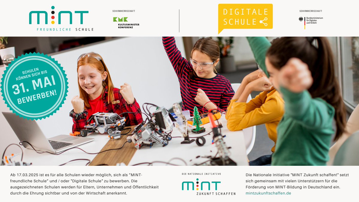 MBSachsenAnhalt's tweet photo. 2/2 #Technik👩‍💻 legen – sowie solche, die ihren Unterricht bereits umfassend #digitalisiert haben. Die Auszeichnung stärkt das MINT-Profil, fördert Vernetzung, macht Erfolge sichtbar &amp; eröffnet Zugang zu exklusiven MINT-Programmen. Mehr 👉 https://t.co/ND0XroSlbP /lz https://t.co/l27vGJofcP