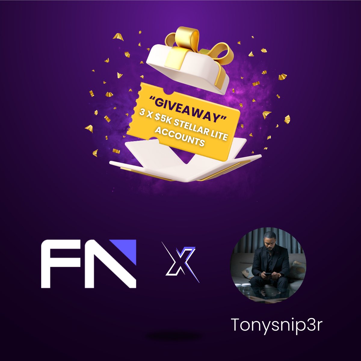 tonysnip3r's tweet image. 3 X $5000 STELLAR Challenge GIVEAWAY 🔥 

To win 

-First Follow-@FundedNext and @FNpartnersocial 

-Also follow @tonysnip3r 

Like and repost Giveaway

Show screenshot proof of following the 3 accounts in the comment.

Type DONE.

Winners will be announced in 72hrs.