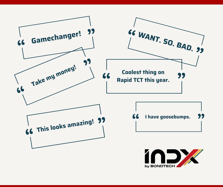 BondtechAB's tweet photo. We’re still truly touched by the kind words we received from visitors at last week’s trade show in Detroit.
Your feedback means a lot and gives fresh energy to the Bondtech Team.
Now, we’re continuing our work with INDX.
#bondtech #bondtechindx #INDX https://t.co/gsucbuvjgf