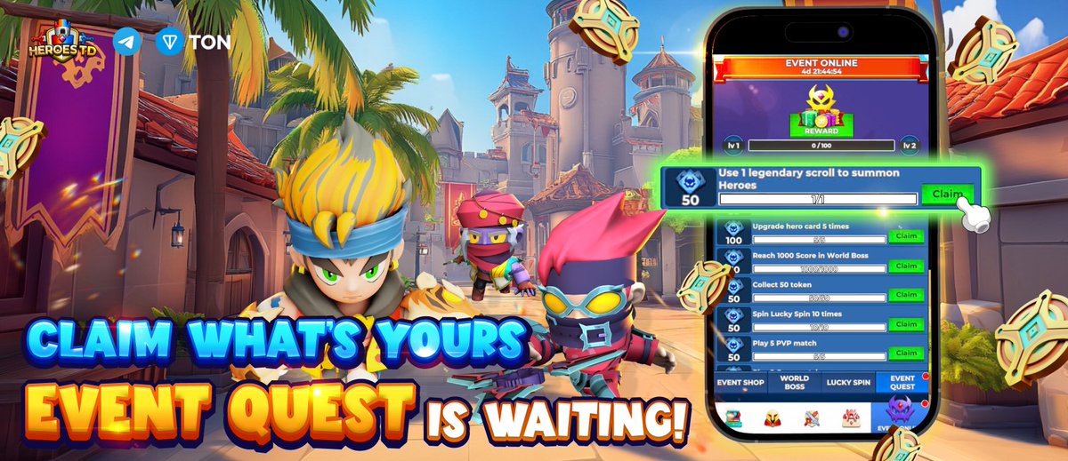 🏆 Claim What’s Yours – Event Quest is Waiting! 🏆

💥 Warriors, the time has come! 💥
You’ve braved the quests, proven your strength — now it’s time to claim your well-earned rewards ✔️

⚔️ The Event Quest is calling, with missions set across four fronts:
🔥 MontBlanc
🔥 Hesman