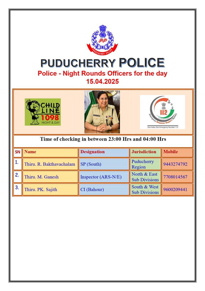 PuducheryPolice's tweet photo. https://t.co/aDYSiatibv