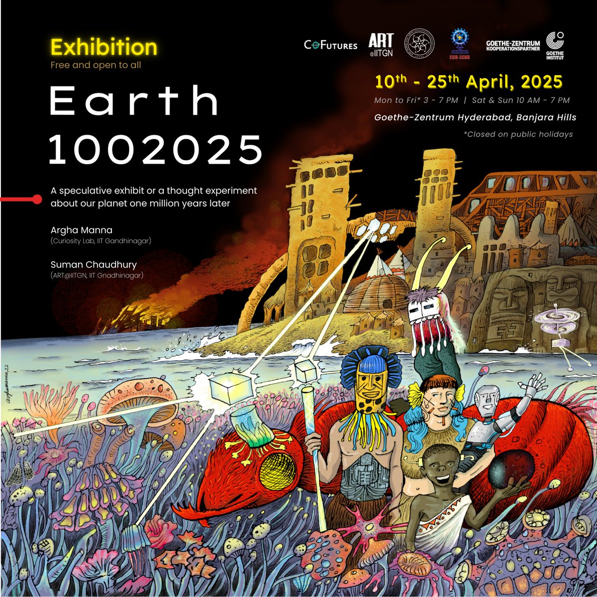 CCMB (@ccmb_csir) on Twitter photo <a href="/Jahnavijoshi2/">Jahnavi Joshi</a> and <a href="/tejahb/">Tejah Balantrapu</a> opened up the Earth 1002025 exhibition developed by <a href="/ArghaManna/">arghya manna</a> and Suman Chaudhury at <a href="/iitgn/">IIT Gandhinagar</a> with a public discussion on the process of evolution at <a href="/GZ_Hyd/">Goethe-Zentrum Hyd</a>.
If evolution intrigues you, do check out the exhibition - it's open till 25 Apr. <a href="/Jahnavijoshi2/">Jahnavi Joshi</a> and <a href="/tejahb/">Tejah Balantrapu</a> opened up the Earth 1002025 exhibition developed by <a href="/ArghaManna/">arghya manna</a> and Suman Chaudhury at <a href="/iitgn/">IIT Gandhinagar</a> with a public discussion on the process of evolution at <a href="/GZ_Hyd/">Goethe-Zentrum Hyd</a>.
If evolution intrigues you, do check out the exhibition - it's open till 25 Apr.