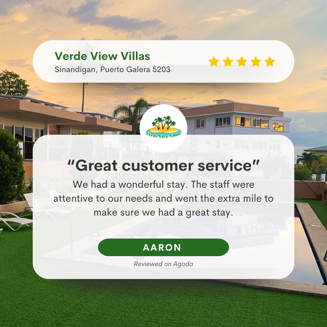 verdeviewvillas's tweet photo. This one goes out to our amazing staff—thank you for always stepping up! And big thanks to our amazing guest for the lovely review! 📷 #VerdeViewVillas https://t.co/XUpIAAeOGv
