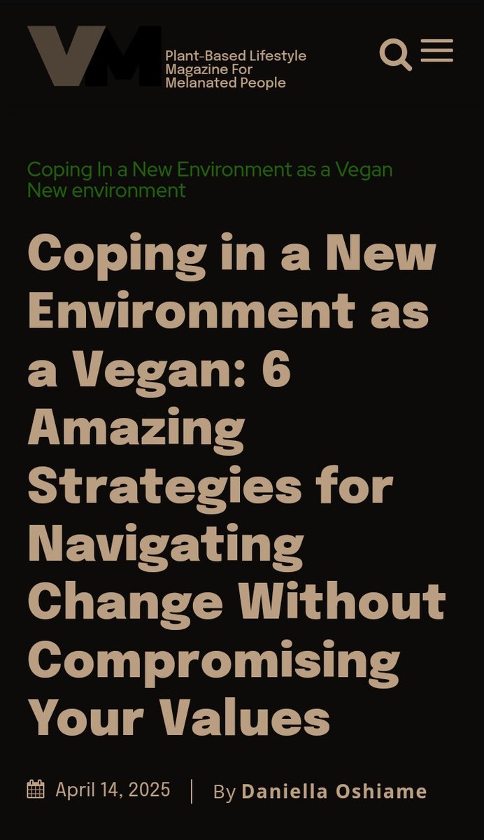 VeganMelanated_'s tweet image. COPING IN A NEW ENVIRONMENT AS A VEGAN

Written By: @_the_wan 

#article #veganarticle #newenvironment #plantbased #veganism