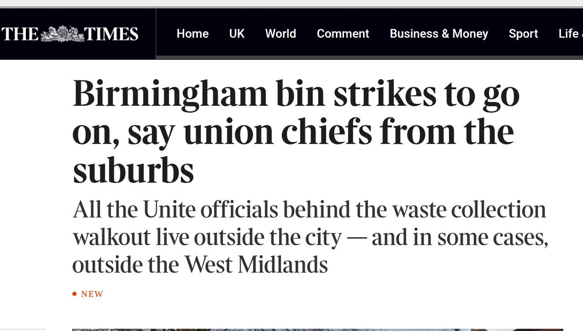 It wasn't union 'chiefs' who voted for strike action. It was Birmingham bin workers who were told to take pay cuts of up to £8,000. 

They are residents too and they voted by 97% to reject what they saw as an inadequate offer.