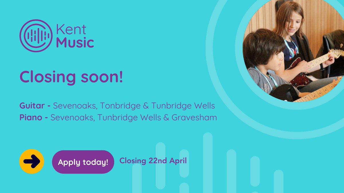 🎶 We’re hiring in West Kent!

🎸 Guitar Teacher (Sevenoaks, Tonbridge, Tunbridge Wells)
🎹 Piano Teacher (Sevenoaks, Tunbridge Wells, Gravesham)

Part-time roles in schools &amp; centres with flexible hours and full CPD. Apply by 22 April
kent-music.com/about-us/join-…