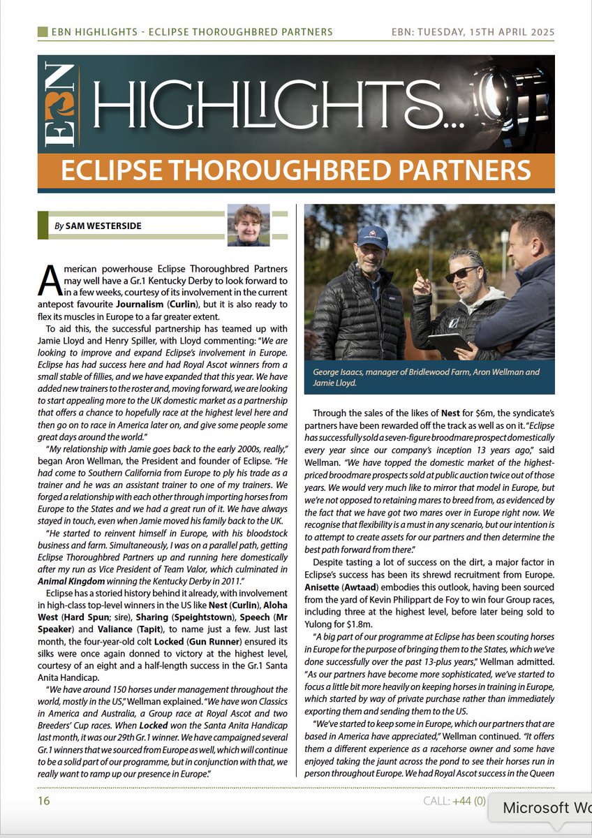 Eclipse Thoroughbred Partners Europe tweet media