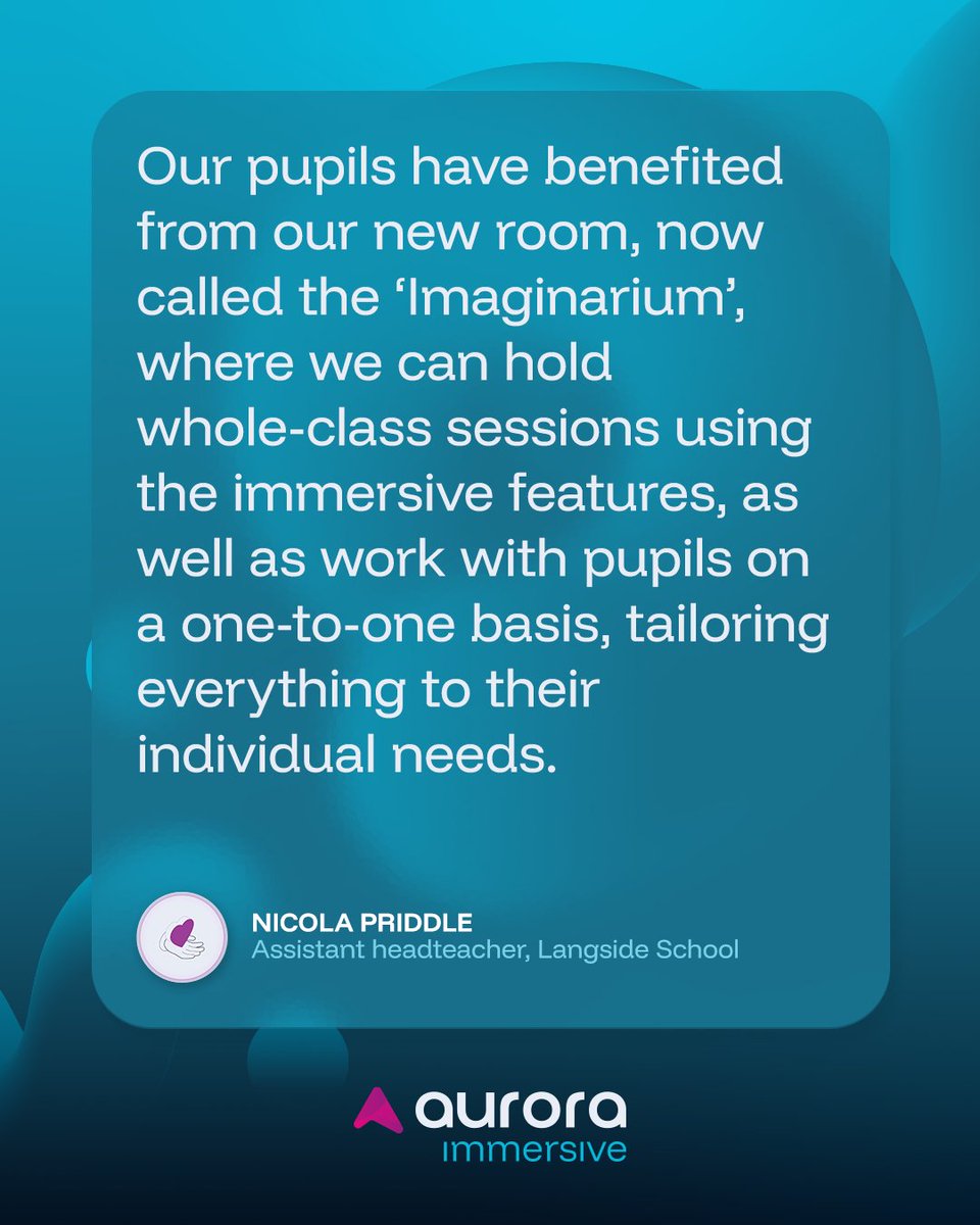 AuroraImmersive's tweet image. We’re honoured to have worked with Langside school to create their "Imaginarium"—a space designed for engaging whole-class learning and personalised student support.

Get in touch to discuss your project: loom.ly/zJWbtzI

#ImmersiveEducation #CustomerSuccess #Testimonial