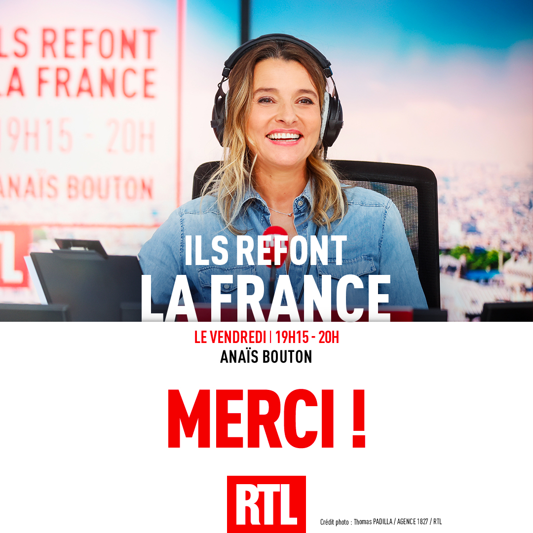 RTL Pro : RTL - RTL2 - FUN RADIO (@rtl_presse) on Twitter photo 🎙🔴#AudiencesRadio MERCI !
🇫🇷 Plus de 350K auditeurs refont la France chaque vendredi sur <a href="/RTLFrance/">RTL France</a> avec @AnaisBouton !
#Radio #Médiamétrie 🎙🔴#AudiencesRadio MERCI !
🇫🇷 Plus de 350K auditeurs refont la France chaque vendredi sur <a href="/RTLFrance/">RTL France</a> avec @AnaisBouton !
#Radio #Médiamétrie