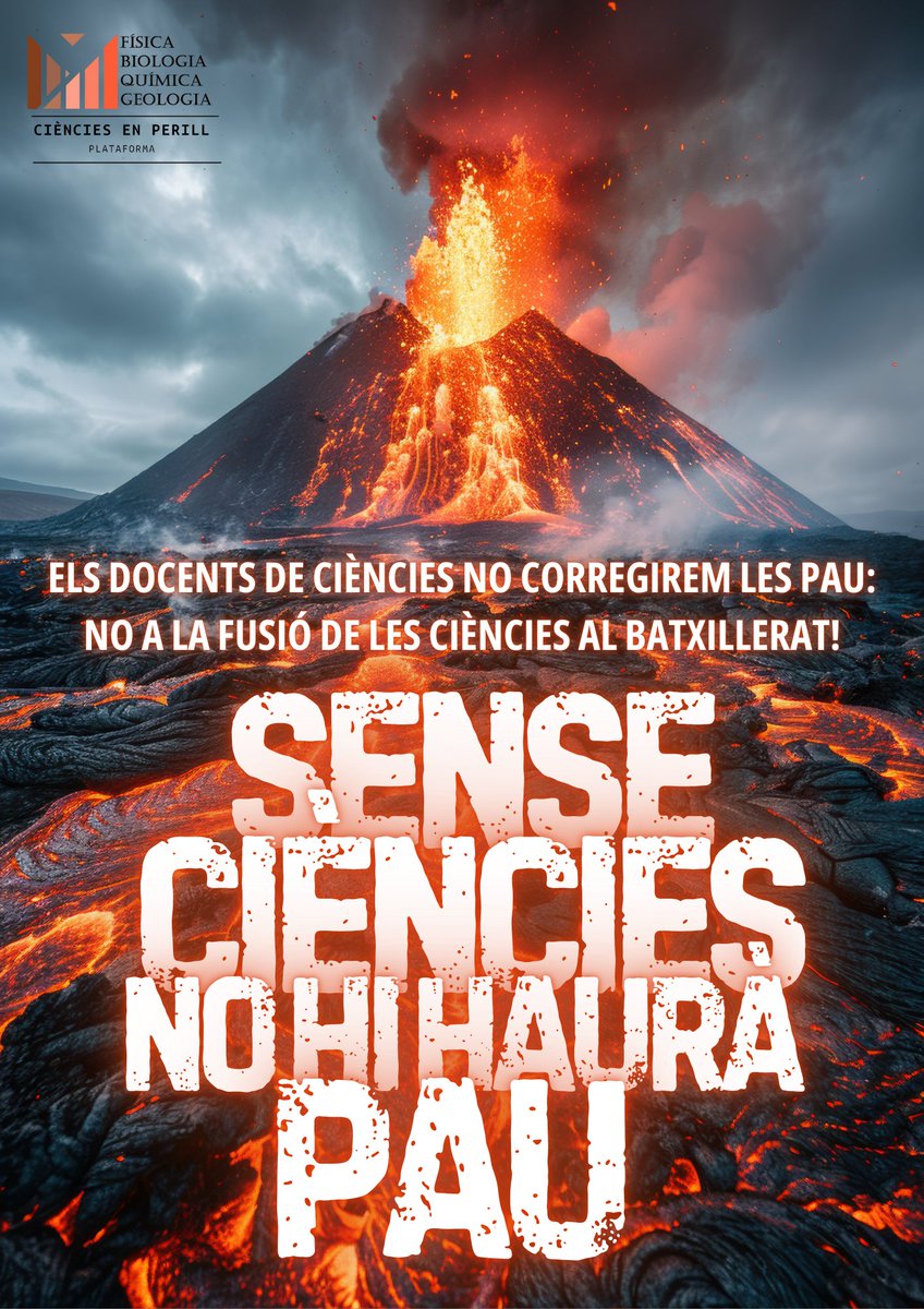 cienciesperill's tweet photo. @324cat Si continuem retallant ciència al batxillerat, caurem tots.
Sense una educació científica sòlida, no hi ha ciutadania crítica ni futur sostenible.
#CiènciesEnPerill #CadaCiènciaLaSevaMatèria https://t.co/6HW9qgdaXt