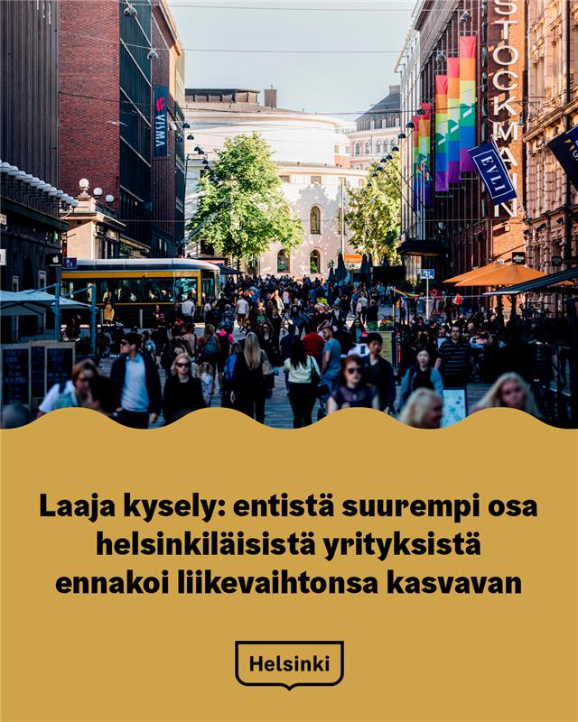 Laajan yrityskyselymme mukaan 47% helsinkiläisistä yrityksistä odottaa liiketoimintansa kasvavan. 

Toteutimme Helsingin elinvoimaa ja yritysmyönteisyyttä kartoittavan yrityskyselyn jo viidennen kerran. Lue lisää: hel.fi/fi/uutiset/laa… #elinvoima #Helsinki