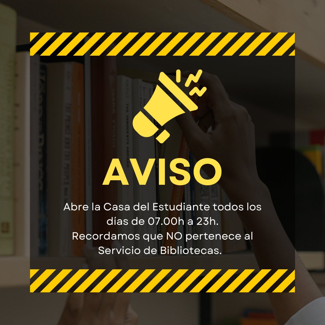 bibliotecasusal's tweet photo. Abierta la Casa del Estudiante durante la Semana Santa.  Recordamos que NO forma parte del Servicio de Bibliotecas. Es un espacio habilitado de estudio gestionado por el Vicerrectorado de Estudiantes. https://t.co/NnsNcnXv69
