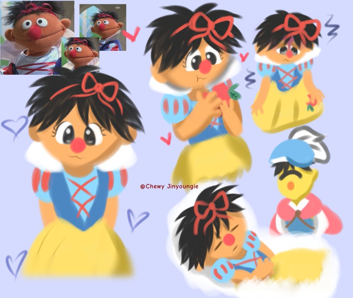 ernieloml's tweet photo. Snow White 🍎

#sesamestreet #sesamestreetfanart #bertandernie #bertxernie #erniexbert #bertanderniefanart #sesamestreetbert #sesamestreeternie https://t.co/nTBeWDUbJ3
