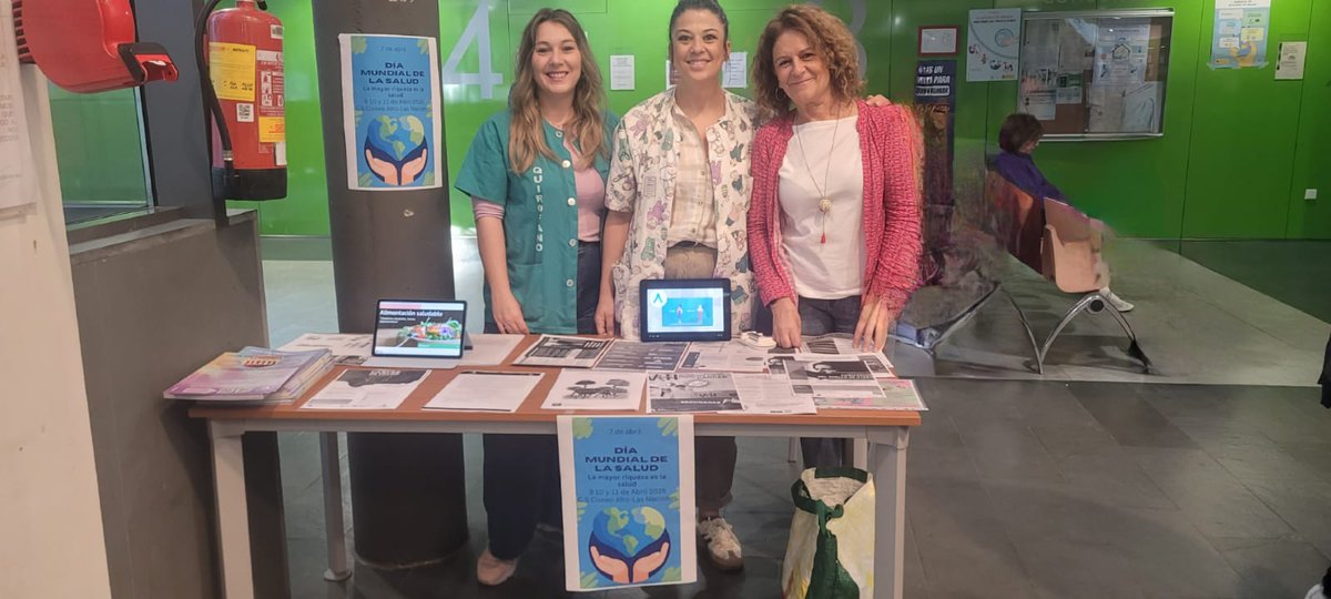 DSAP Sevilla (@dsapsevilla) on Twitter photo En el #diamundialdelasalud, el CS Cisneo Alto organizó una mesa informativa dirigida a los pacientes con la colaboración de las Enfermeras: Gestora de Casos, Referente de Centros Educativos y Especialista Familiar y Comunitaria, junto a la Trabajadora Social. <a href="/SaludConsumoSe/">Delegación de Salud y Consumo en Sevilla</a> En el #diamundialdelasalud, el CS Cisneo Alto organizó una mesa informativa dirigida a los pacientes con la colaboración de las Enfermeras: Gestora de Casos, Referente de Centros Educativos y Especialista Familiar y Comunitaria, junto a la Trabajadora Social. <a href="/SaludConsumoSe/">Delegación de Salud y Consumo en Sevilla</a>