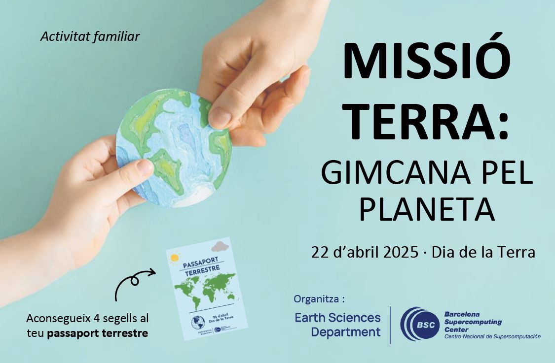 BSC-CNS (@bsc_cns) on Twitter photo 🌍Celebreu el #DiaDeLaTerra amb el BSC el proper 22 d'abril!
🟢Participeu a 'Missió Terra: gimcana pel planeta'
Una activitat familiar per descobrir com investiguem el #canviclimàtic amb l’ajuda de la supercomputació!
📍A Can Carol: bsc.es/ZFx
📍I a <a href="/CCElSortidor/">Centre Cívic El Sortidor</a>: 🌍Celebreu el #DiaDeLaTerra amb el BSC el proper 22 d'abril!
🟢Participeu a 'Missió Terra: gimcana pel planeta'
Una activitat familiar per descobrir com investiguem el #canviclimàtic amb l’ajuda de la supercomputació!
📍A Can Carol: bsc.es/ZFx
📍I a <a href="/CCElSortidor/">Centre Cívic El Sortidor</a>: