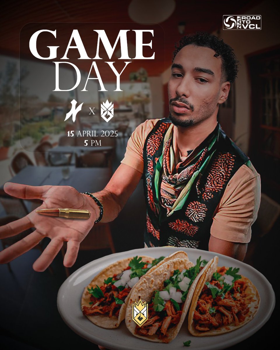 🎯 IT’S GAME DAY

🆚 <a href="/Nex1Generation/">NextGeneration Esports</a>  Hope you're hungry - we’re 
 serving L’s and tacos 🌮💣
🕔 5 PM GMT+1 
📍 Road to VCL

Locked. Loaded. Let’s cook. 🌮💥
#T2G #RoadToVCL #VALORANT